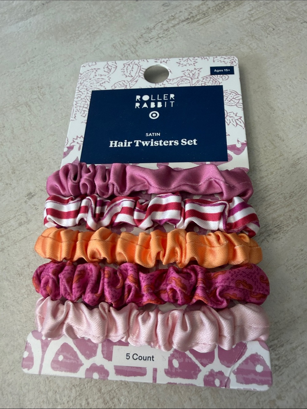Roller Rabbit Satin Hair Twisters Set - Pink, Orange & Magenta